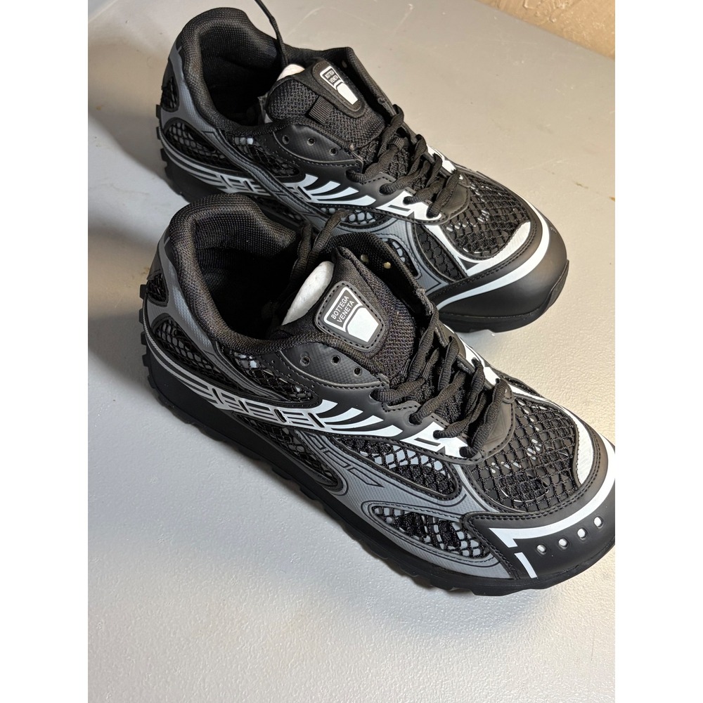 Bottega Veneta Black and White Men's Runner Mesh Sneakers